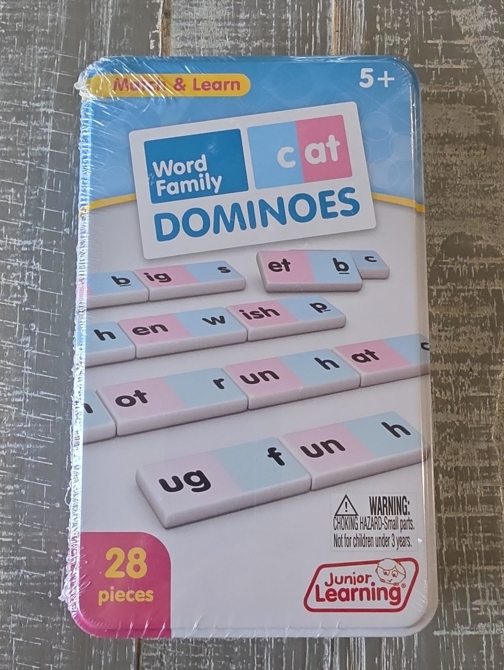 WORD FAMILY DOMINOES Match & Learn, Junior Learning, 28 Pieces, Kindergarten